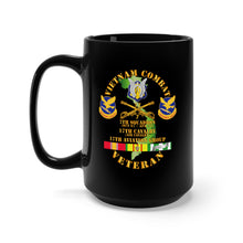 Load image into Gallery viewer, Black Mug 15oz - Vietnam Combat Cavalry Vet w 7th Squadron - 17th Air Cav - 17th Aviation Group DUI w SVC
