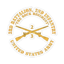 Load image into Gallery viewer, Kiss - Cut Stickers - Army - 3rd Battalion, 2nd Infantry Regiment Branch - The Rock Regiment - US Army X 300
