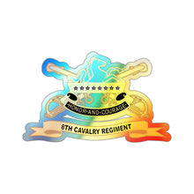 Load image into Gallery viewer, Holographic Die-cut Stickers - 8th Cavalry Regiment w Br - Ribbon
