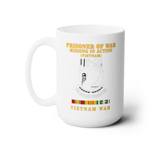 Load image into Gallery viewer, White Ceramic Mug 15oz - Army - POW - MIA - VIetnam w  VN SVC
