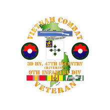 Load image into Gallery viewer, Kiss-Cut Vinyl Decals - Army - Vietnam Combat Infantry Veteran w 3rd Bn 47th Inf  (Riverine) - 9th ID SSI
