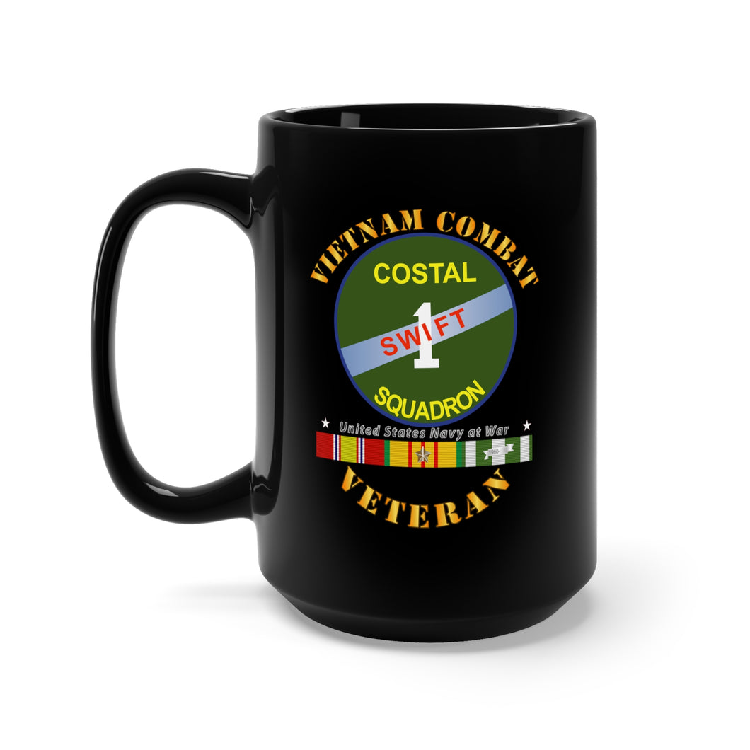 Black Mug 15oz - Vietnam Cbt Vet - Coastal Squadron 1 - Swift w SVC