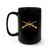 Load image into Gallery viewer, Black Mug 15oz - Army - 1st Battalion, 2nd Infantry Regiment Branch - wo Txt X 300
