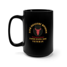 Load image into Gallery viewer, Black Mug 15oz - Army - SSI - 34th Infantry Division - The Sandstorm Division - US Army Veteran X 300
