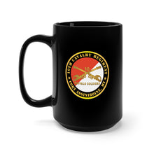 Load image into Gallery viewer, Black Mug 15oz - Army - 10th Cavalry Regiment - Fort Assiniboine,  MT - Buffalo Soldiers w Cav Branch
