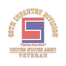 Load image into Gallery viewer, Kiss-Cut Stickers - Army - SSI - 69th Infantry Division - Fighting Sixty-Ninth - US Army Veteran X 300
