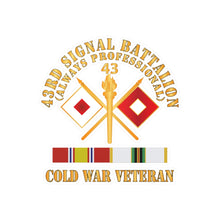 Load image into Gallery viewer, Kiss-Cut Vinyl Decals - Army - 43rd Signal Battalion - Cold War Veteran w COLD SVC X 300
