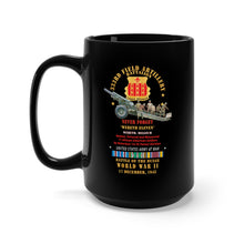 Load image into Gallery viewer, Black Mug 15oz - DUI - 333rd Field Artillery Battalion - DUI - Never Forget -Wereth Eleven - 155MM Gun - Crew - EUR SVC WWII - V1 X 300
