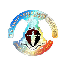 Load image into Gallery viewer, Holographic Die-cut Stickers - US Veterinary Command - VETCOM - Veterinary Corps
