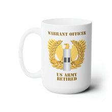 Load image into Gallery viewer, White Ceramic Mug 15oz - Army - Emblem - Warrant Officer - WO1 - Retired
