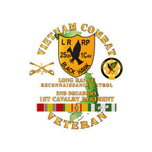 Load image into Gallery viewer, Kiss-Cut Vinyl Decals - Army - Vietnam Combat Veteran - 2nd Squadron, 1st Cav Regt  LRRP - Black Hawk w VN SVC
