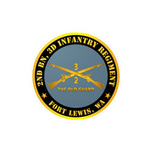 Load image into Gallery viewer, Kiss-Cut Vinyl Decals - Army - 2nd Bn 3d Infantry Regiment - Ft Lewis, WA - The Old Guard w Inf Branch
