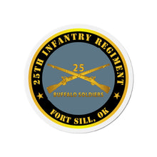 Load image into Gallery viewer, Die-Cut Magnets - 25th Infantry Regiment - Fort Stockton, TX - Buffalo Soldiers w Inf Branch X 300
