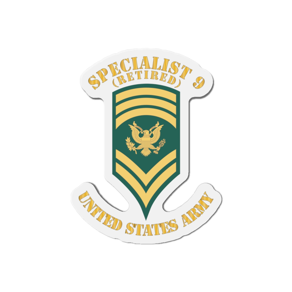 Die-Cut Magnets - Army - Enlisted - SPEC 9 - Specialist 9 - Std - Reti ...