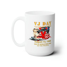 Load image into Gallery viewer, White Ceramic Mug 15oz - Army - VJ Day - Victory Over Japan Day - End WWII in Pacific
