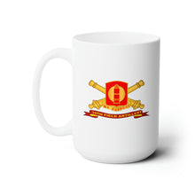 Load image into Gallery viewer, White Ceramic Mug 15oz - Army - 34th Field Artillery w Br - Ribbon
