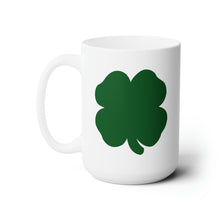 Load image into Gallery viewer, White Ceramic Mug 15oz - Clover - 4 Leaf Clover wo Txt

