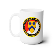 Load image into Gallery viewer, White Ceramic Mug 15oz - Army - 2nd Cavalry Division - Fort Clark TX
