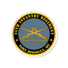 Load image into Gallery viewer, Die-Cut Magnets - 25th Infantry Regiment - Fort Sill, OK - Buffalo Soldiers w Inf Branch
