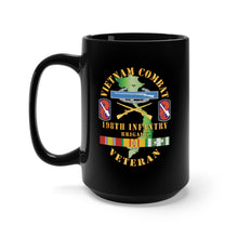 Load image into Gallery viewer, Black Mug 15oz - Vietnam Combat Infantry Veteran w 198th Inf Bde SSI X 300
