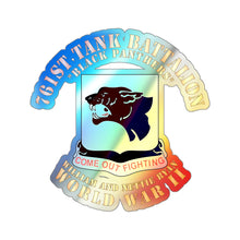 Load image into Gallery viewer, Holographic Die-cut Stickers - 761st Tank Battalion - Black Panthers - WWII
