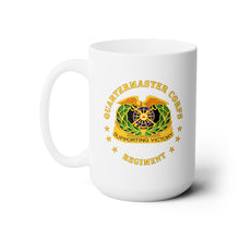 Load image into Gallery viewer, White Ceramic Mug 15oz - Army - Quartermaster Corps Regiment
