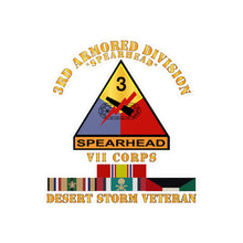 Load image into Gallery viewer, iss-Cut Vinyl Decals - Army - 3rd Armored Div - VII Corps - Desert Storm Veteran
