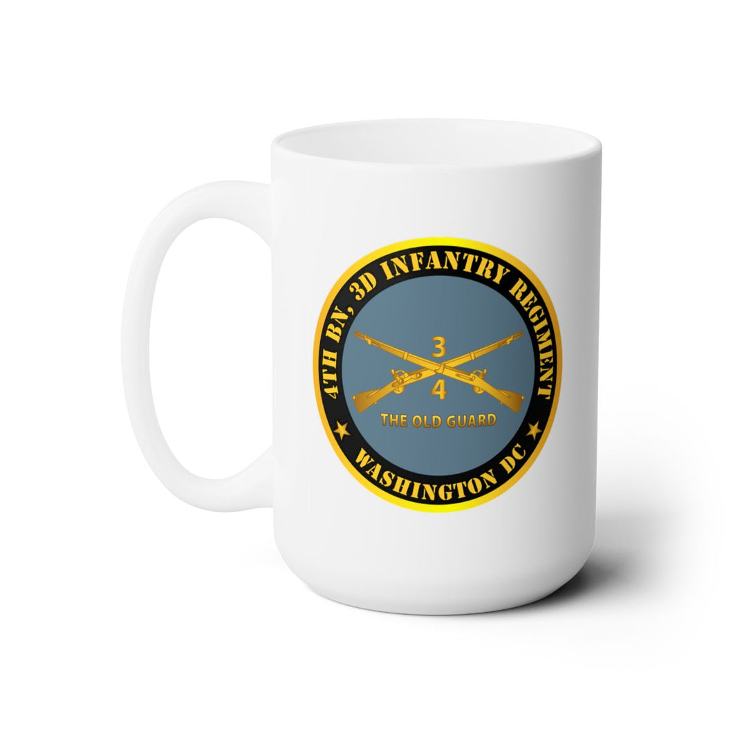 White Ceramic Mug 15oz - Army - 4th Bn 3d Infantry Regiment - Washington DC - The Old Guard w Inf Branch