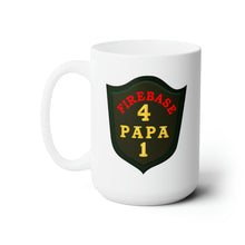 Load image into Gallery viewer, White Ceramic Mug 15oz - Army - Firebase 4P1 SSI - Patch wo Txt
