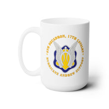 Load image into Gallery viewer, White Mug 15oz -Army - 5th Squadron, 17th Cavalry - Hurricane Andrew Support
