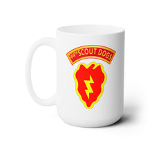 Load image into Gallery viewer, White Ceramic Mug 15oz - Army - 44th Scout Dog Platoon 25th Infantry Div
