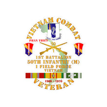 Load image into Gallery viewer, Kiss-Cut Vinyl Decals - Army - Vietnam Combat Veteran w 1st Bn - 50th Inf - I Field Force 1969-70 w VN SVC
