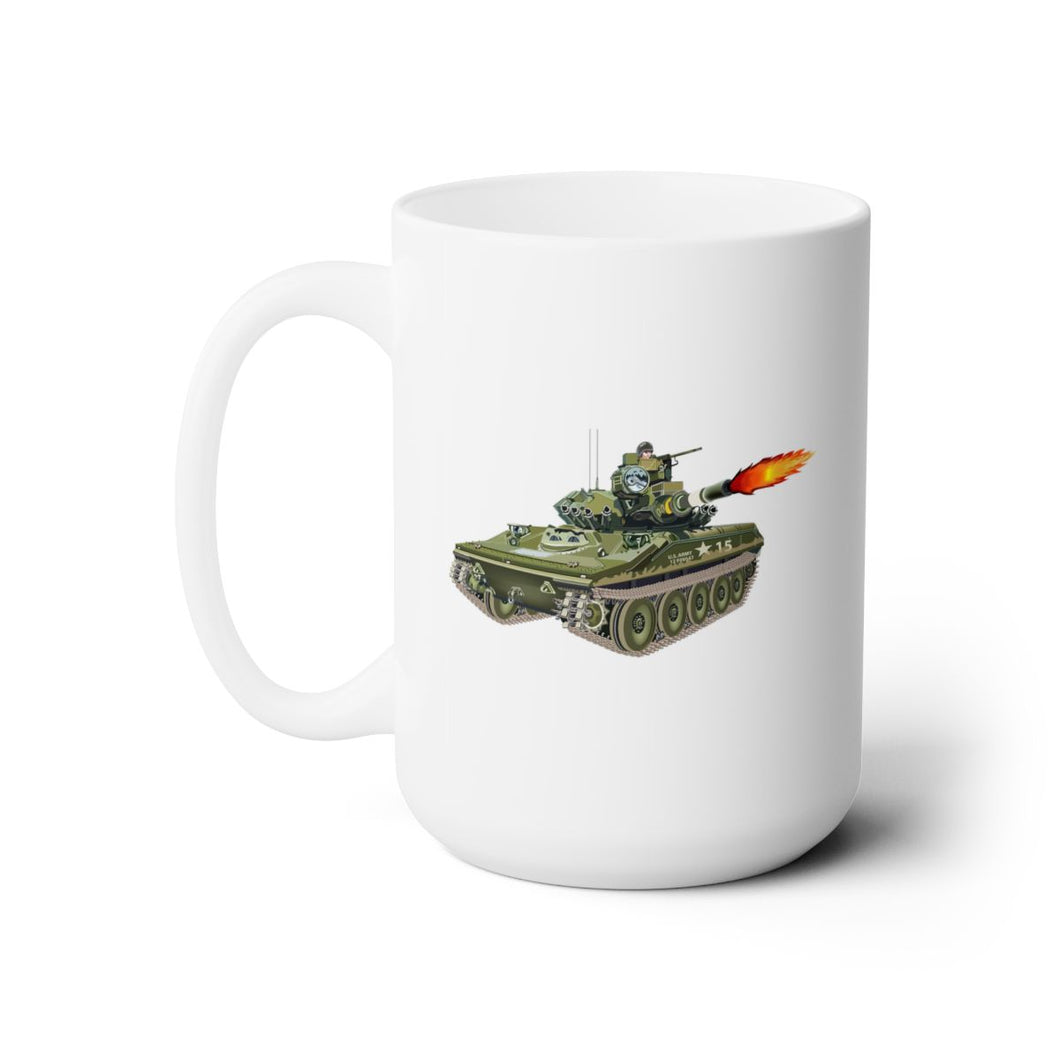 White Ceramic Mug 15oz - Army - M551 Sheridan - Firing wo Txt