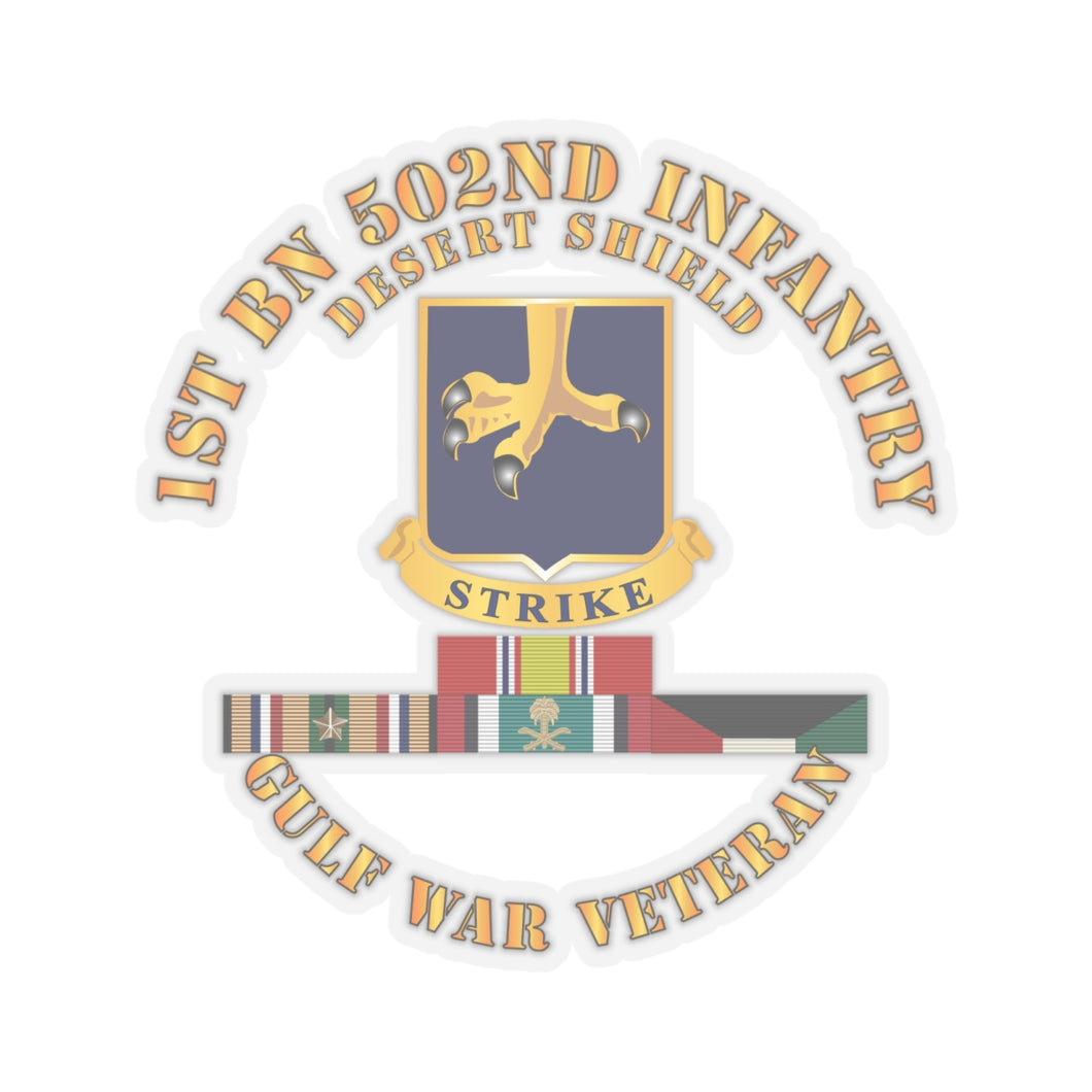 Kiss-Cut Stickers - Army - 1st Bn 502nd Infantry - Desert Shield w Svc