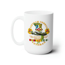 Load image into Gallery viewer, White Ceramic Mug 15oz - Army - Vietnam Combat Vet - 73rd Aviation Company - 12th Combat Aviation Group - VN  SVC
