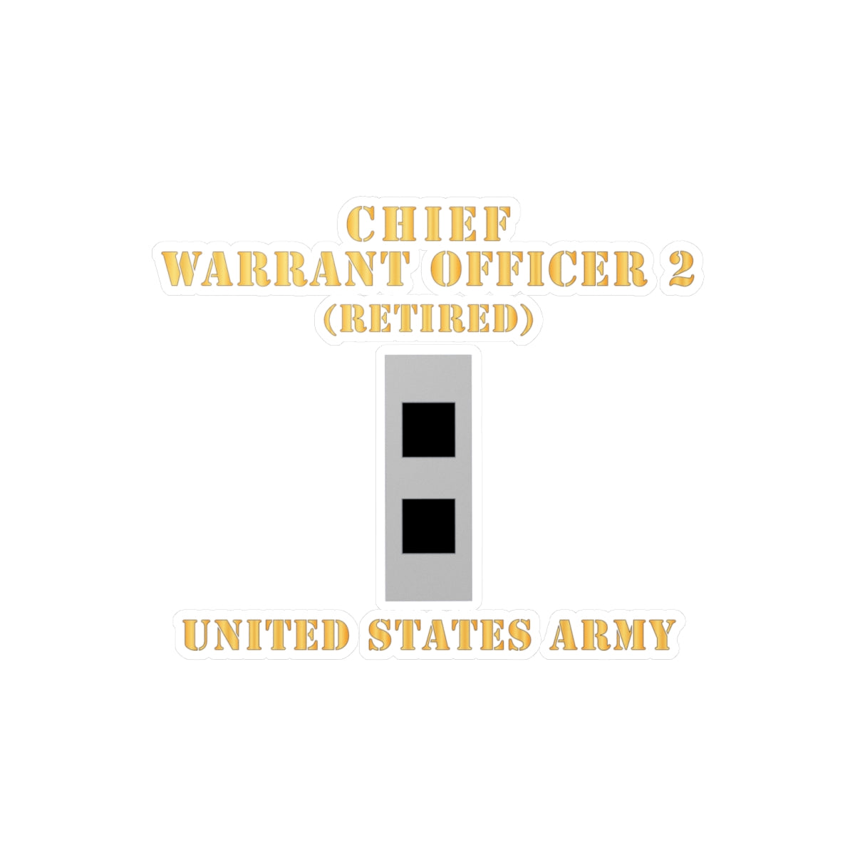 Kiss-Cut Vinyl Decals - Army - Chief Warrant Officer 2 - CW02 - Flat ...