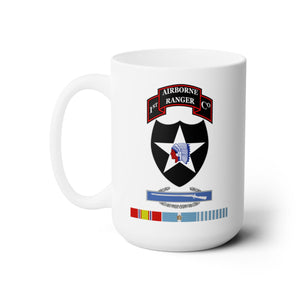 White Mug 15oz -1st Ranger Infantry Co - 2nd ID SSI w CIB KOREA SVC X 300