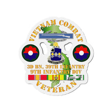 Load image into Gallery viewer, Die-Cut Magnets - Army - Vietnam Combat Infantry Veteran w 3rd Bn 39th Inf - 9th ID SSI
