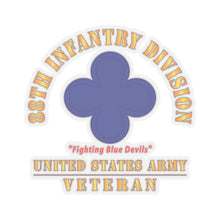 Load image into Gallery viewer, Kiss-Cut Stickers - Army - SSI - 88th Infantry Division - Fighting Blue Devils - US Army Veteran X 300
