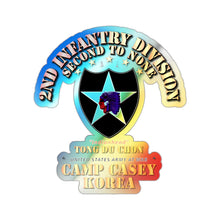 Load image into Gallery viewer, Holographic Die-cut Stickers - 2nd Infantry Div - Camp Casey Korea - Tong Du Chon
