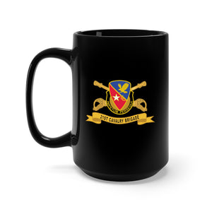 Black Mug 15oz - 21st Cavalry Brigade - DUI w Br - Ribbon X 300