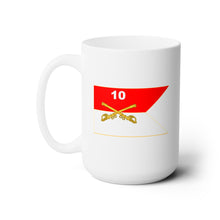 Load image into Gallery viewer, White Ceramic Mug 15oz - 10th Cavalry Guidon - Buffalo Soldiers
