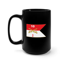Load image into Gallery viewer, Black Mug 15oz - 2nd Squadron - 10th Cavalry Guidon X 300
