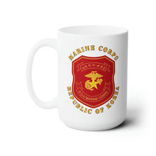 Load image into Gallery viewer, White Ceramic Mug 15oz - Korea - Republic of Korea - Marine Corps Patch
