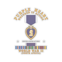 Load image into Gallery viewer, Kiss-Cut Stickers - Purple Heart - WIA w WWII SVC w Purple Heart - North Africa
