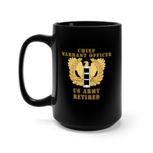 Load image into Gallery viewer, Black Mug 15oz - Emblem - Warrant Officer - CW3 - Retired X 300
