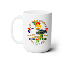 Load image into Gallery viewer, White Ceramic Mug 15oz - Army - Vietnam Combat Vet - 2nd Bn 94th Artillery - I Field Force w M107
