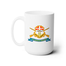 Load image into Gallery viewer, White Mug 15oz - Army - 5th Infantry Division - SSI w Br - Ribbon
