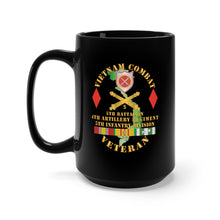 Load image into Gallery viewer, Black Mug 15oz - Vietnam Combat Vet - 5th Bn 4th Artillery - 5th Inf Div X 300
