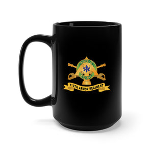 Black Mug 15oz - 110th Armor Regiment w Br - Ribbon X 300